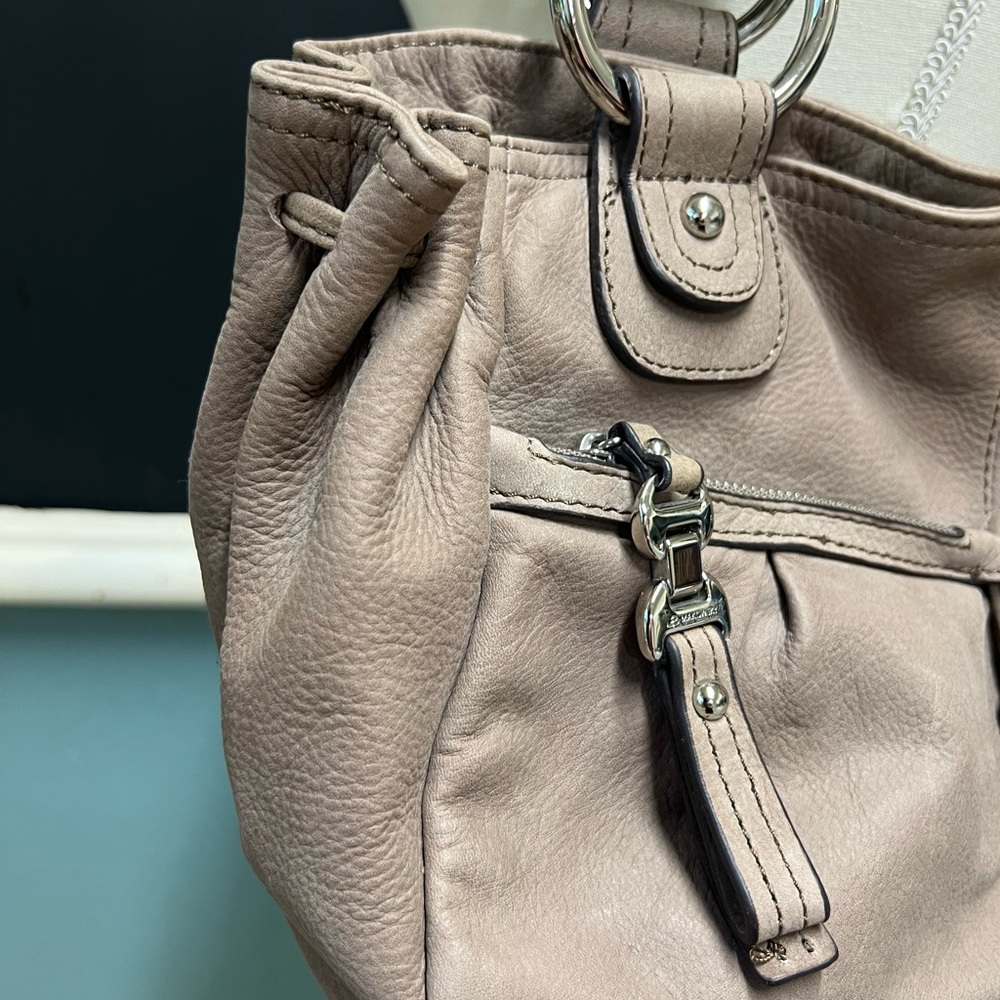 B Makowsky taupe Leather shoulder bag - Picture 4 of 7